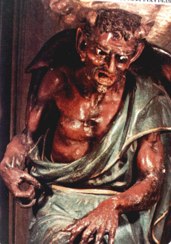 A well-known sculpture of a devil published in The Unexplained.